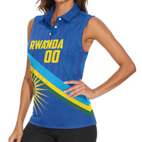 Rwanda Basketball Custom Women Sleeveless Polo Shirt Go Champions Imigongo Folk Pattern - Wonder Print Shop