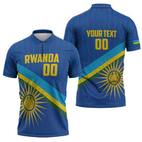 Rwanda Basketball Custom Zipper Polo Shirt Go Champions Imigongo Folk Pattern - Wonder Print Shop