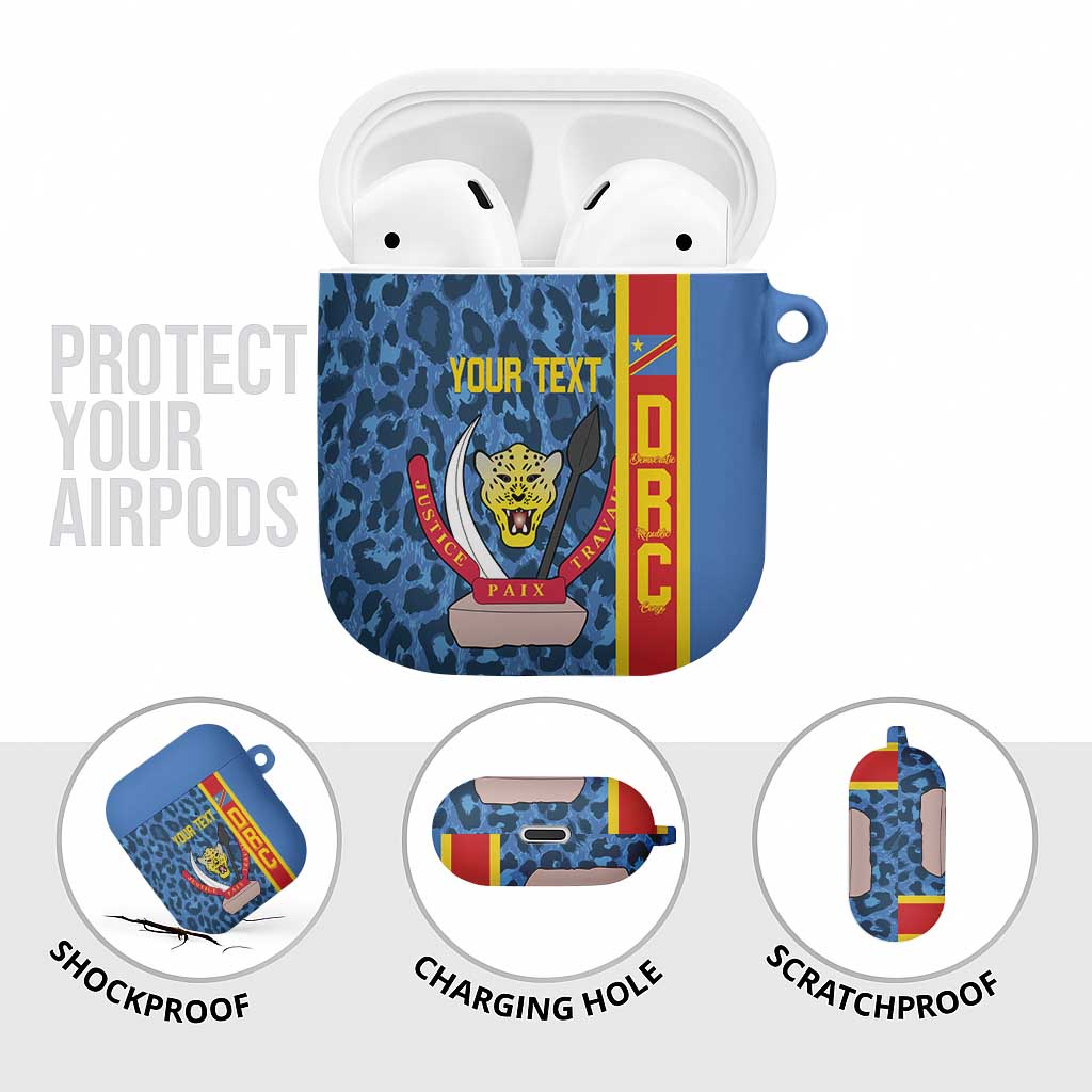 DR Congo Basketball Custom AirPods Case Come On Leopards Skin Pattern - Wonder Print Shop