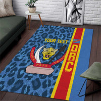 DR Congo Basketball Custom Area Rug Come On Leopards Skin Pattern - Wonder Print Shop