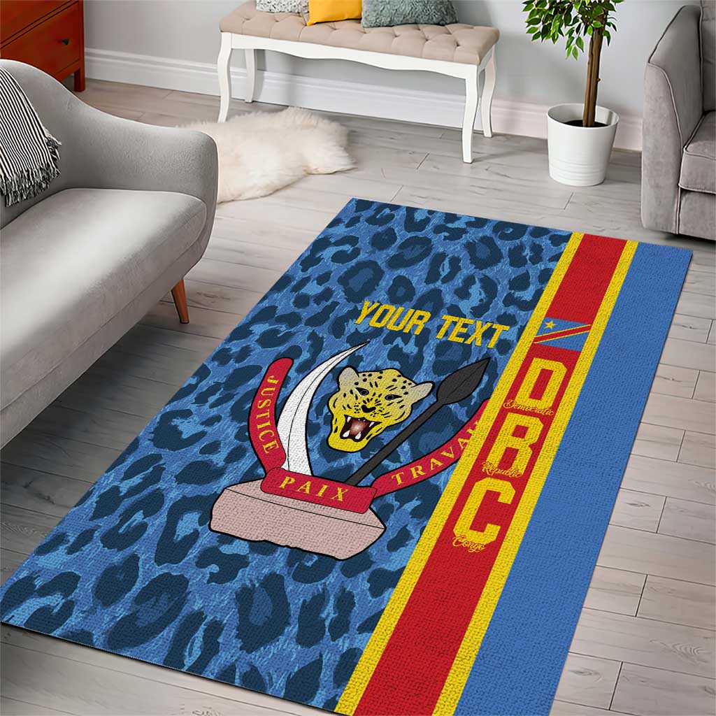 DR Congo Basketball Custom Area Rug Come On Leopards Skin Pattern - Wonder Print Shop