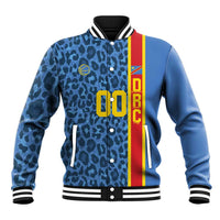DR Congo Basketball Custom Baseball Jacket Come On Leopards Skin Pattern - Wonder Print Shop