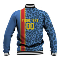 DR Congo Basketball Custom Baseball Jacket Come On Leopards Skin Pattern - Wonder Print Shop