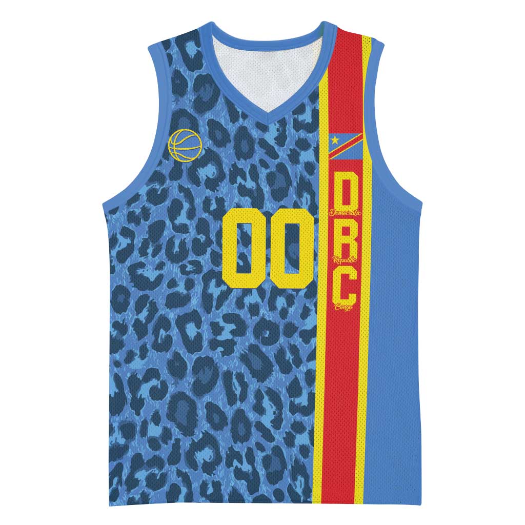 DR Congo Basketball Custom Basketball Jersey Come On Leopards Skin Pattern - Wonder Print Shop