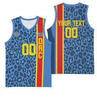 DR Congo Basketball Custom Basketball Jersey Come On Leopards Skin Pattern - Wonder Print Shop