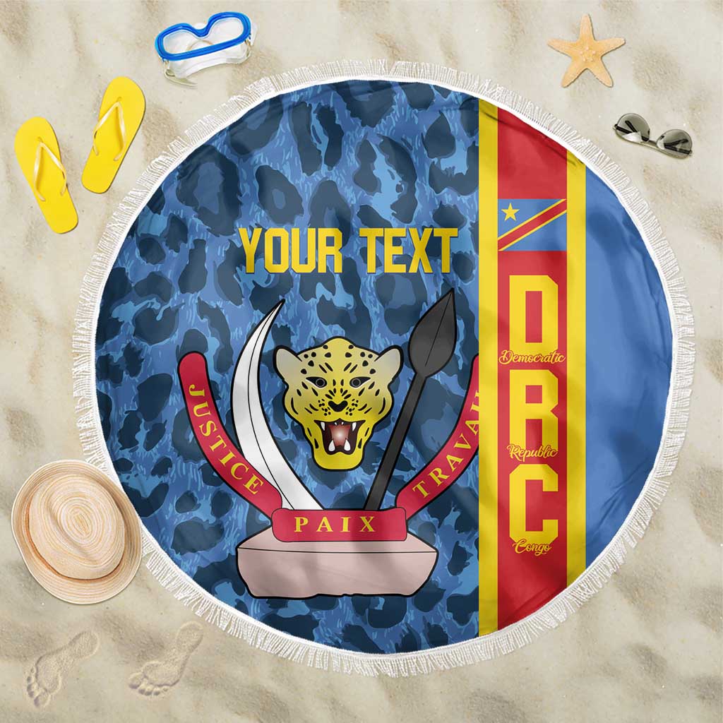 DR Congo Basketball Custom Beach Blanket Come On Leopards Skin Pattern - Wonder Print Shop