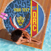 DR Congo Basketball Custom Beach Blanket Come On Leopards Skin Pattern - Wonder Print Shop