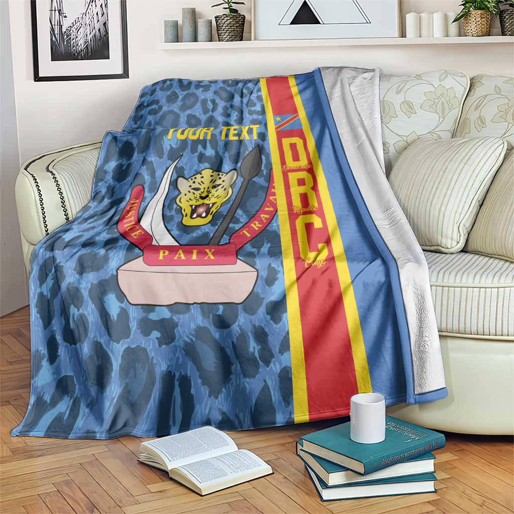 DR Congo Basketball Custom Blanket Come On Leopards Skin Pattern - Wonder Print Shop
