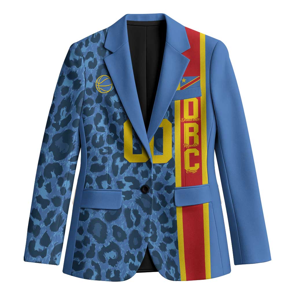 DR Congo Basketball Custom Blazer Come On Leopards Skin Pattern - Wonder Print Shop