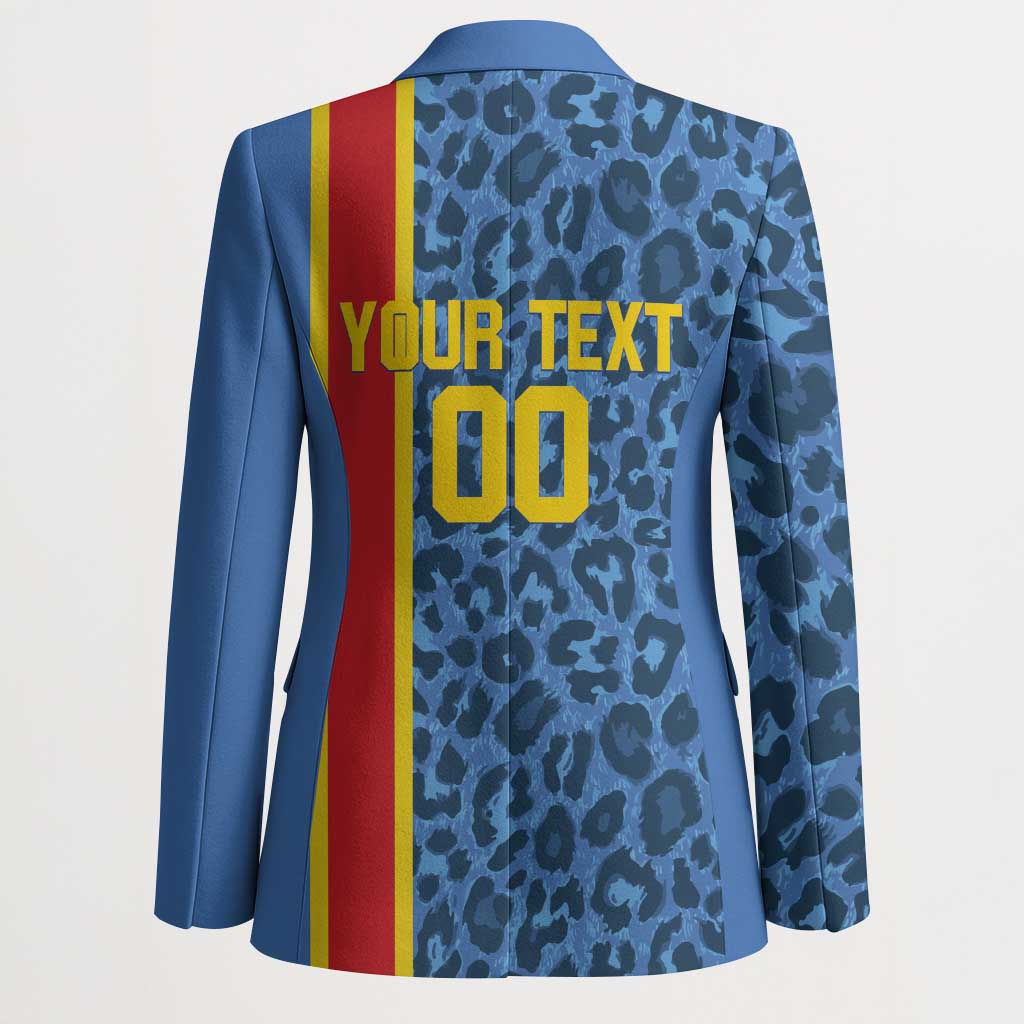 DR Congo Basketball Custom Blazer Come On Leopards Skin Pattern - Wonder Print Shop