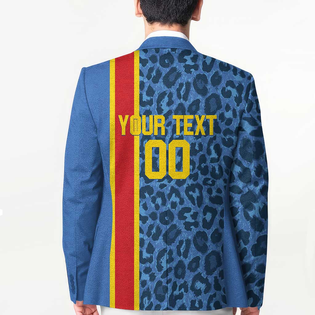 DR Congo Basketball Custom Blazer Come On Leopards Skin Pattern - Wonder Print Shop