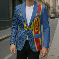 DR Congo Basketball Custom Blazer Come On Leopards Skin Pattern - Wonder Print Shop