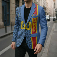 DR Congo Basketball Custom Blazer Come On Leopards Skin Pattern - Wonder Print Shop