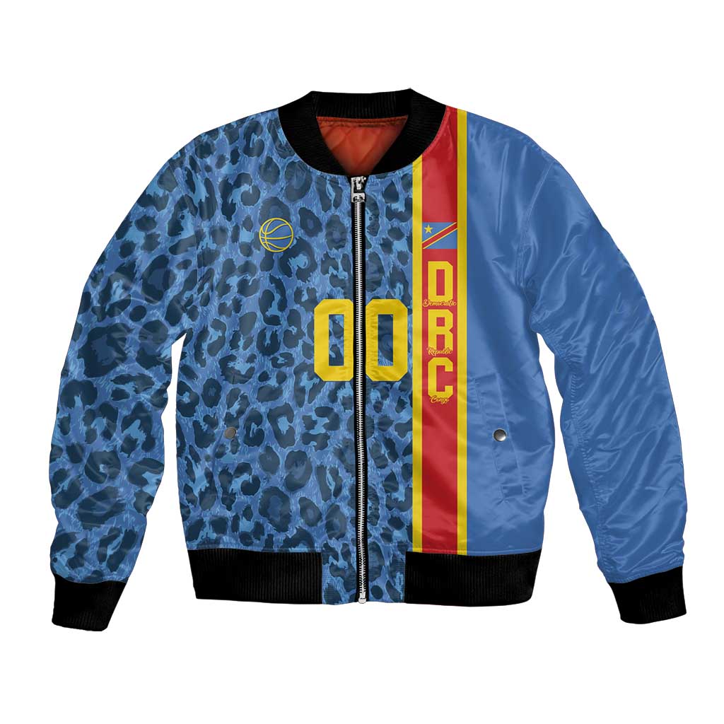 DR Congo Basketball Custom Bomber Jacket Come On Leopards Skin Pattern - Wonder Print Shop