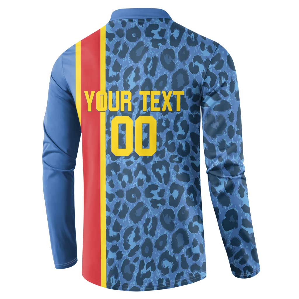 DR Congo Basketball Custom Button Sweatshirt Come On Leopards Skin Pattern - Wonder Print Shop