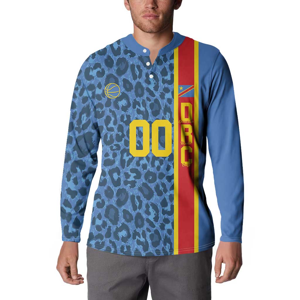 DR Congo Basketball Custom Button Sweatshirt Come On Leopards Skin Pattern - Wonder Print Shop