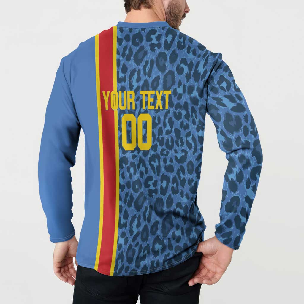 DR Congo Basketball Custom Button Sweatshirt Come On Leopards Skin Pattern - Wonder Print Shop