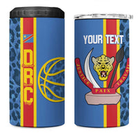 DR Congo Basketball Custom 4 in 1 Can Cooler Tumbler Come On Leopards Skin Pattern - Wonder Print Shop