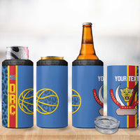 DR Congo Basketball Custom 4 in 1 Can Cooler Tumbler Come On Leopards Skin Pattern - Wonder Print Shop