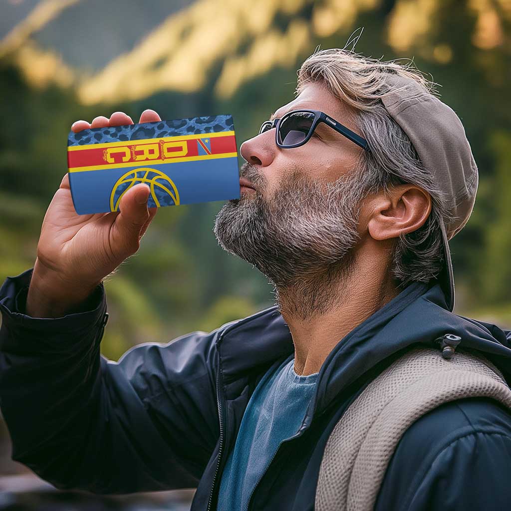 DR Congo Basketball Custom 4 in 1 Can Cooler Tumbler Come On Leopards Skin Pattern - Wonder Print Shop