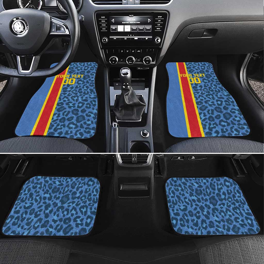DR Congo Basketball Custom Car Mats Come On Leopards Skin Pattern - Wonder Print Shop