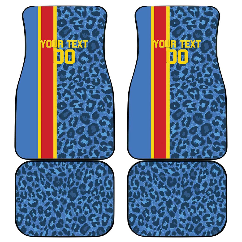 DR Congo Basketball Custom Car Mats Come On Leopards Skin Pattern - Wonder Print Shop