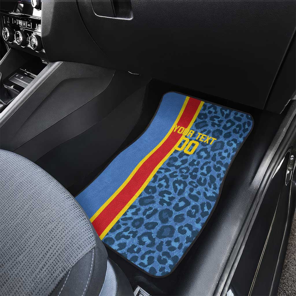 DR Congo Basketball Custom Car Mats Come On Leopards Skin Pattern - Wonder Print Shop