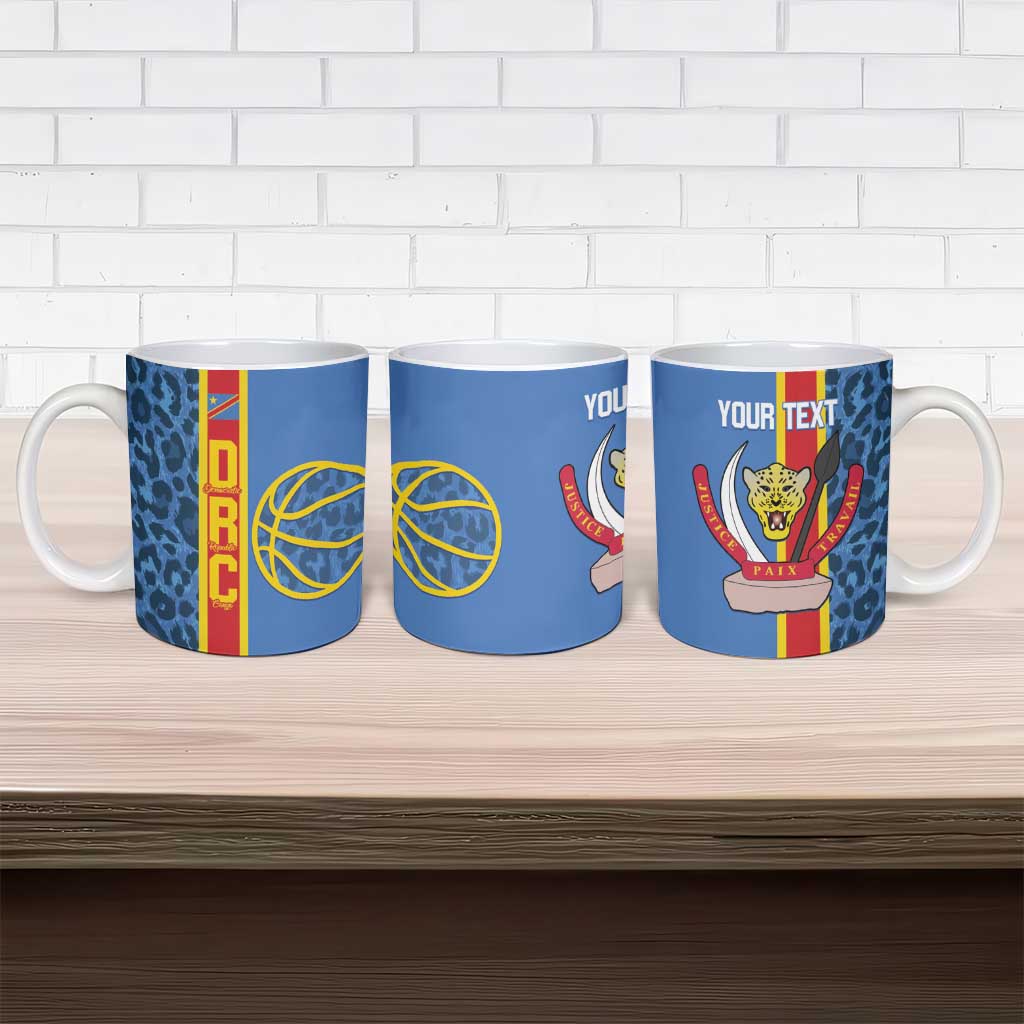 DR Congo Basketball Custom Ceramic Mug Come On Leopards Skin Pattern - Wonder Print Shop