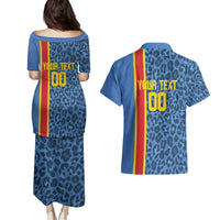 DR Congo Basketball Custom Couples Matching Puletasi and Hawaiian Shirt Come On Leopards Skin Pattern - Wonder Print Shop