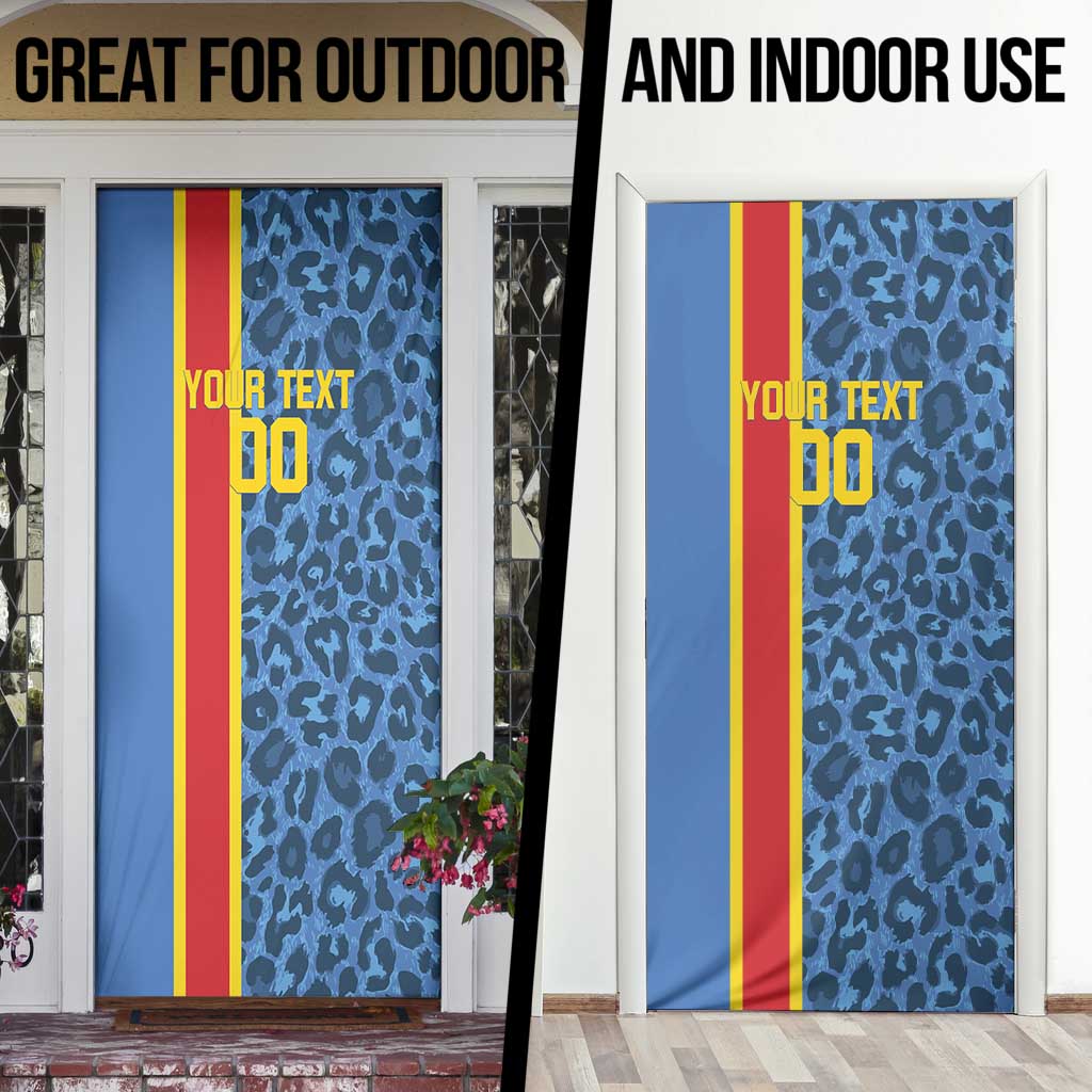 DR Congo Basketball Custom Door Cover Come On Leopards Skin Pattern - Wonder Print Shop