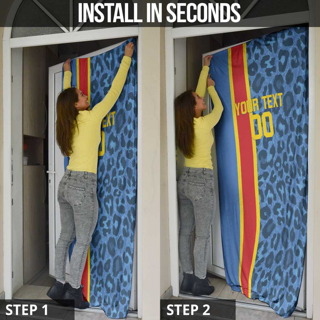 DR Congo Basketball Custom Door Cover Come On Leopards Skin Pattern - Wonder Print Shop