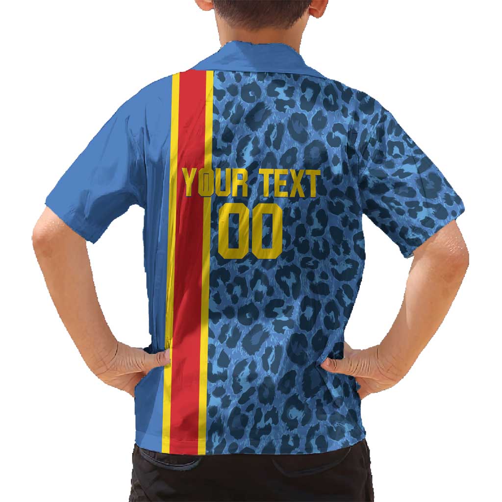 DR Congo Basketball Custom Family Matching Long Sleeve Bodycon Dress and Hawaiian Shirt Come On Leopards Skin Pattern - Wonder Print Shop