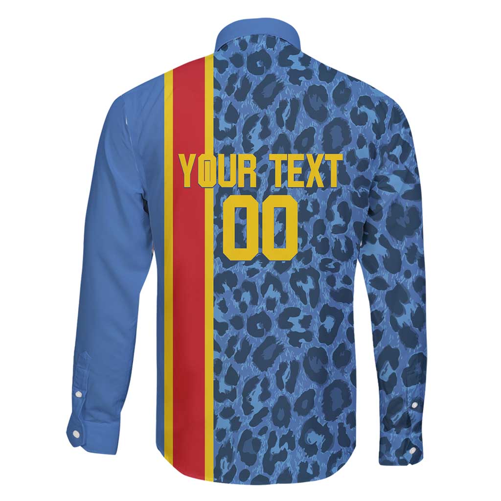 DR Congo Basketball Custom Family Matching Long Sleeve Bodycon Dress and Hawaiian Shirt Come On Leopards Skin Pattern - Wonder Print Shop
