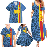 DR Congo Basketball Custom Family Matching Summer Maxi Dress and Hawaiian Shirt Come On Leopards Skin Pattern - Wonder Print Shop