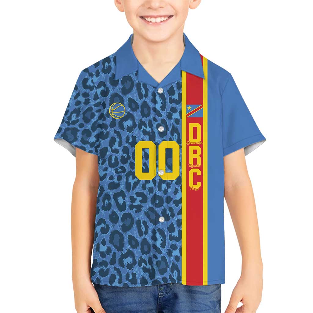 DR Congo Basketball Custom Family Matching Tank Maxi Dress and Hawaiian Shirt Come On Leopards Skin Pattern - Wonder Print Shop