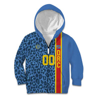 DR Congo Basketball Custom Kid Hoodie Come On Leopards Skin Pattern - Wonder Print Shop