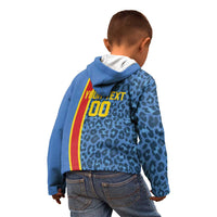 DR Congo Basketball Custom Kid Hoodie Come On Leopards Skin Pattern - Wonder Print Shop