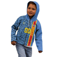 DR Congo Basketball Custom Kid Hoodie Come On Leopards Skin Pattern - Wonder Print Shop