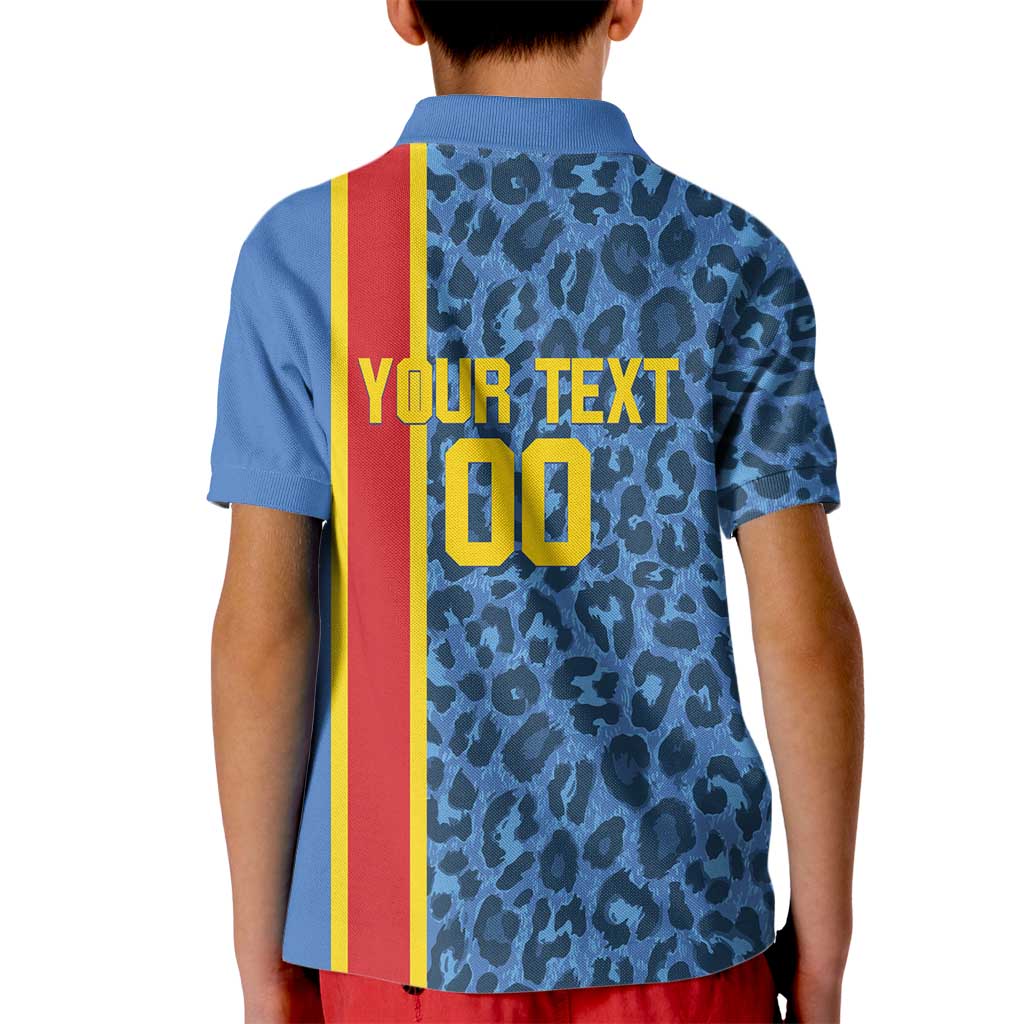 DR Congo Basketball Custom Kid Polo Shirt Come On Leopards Skin Pattern - Wonder Print Shop