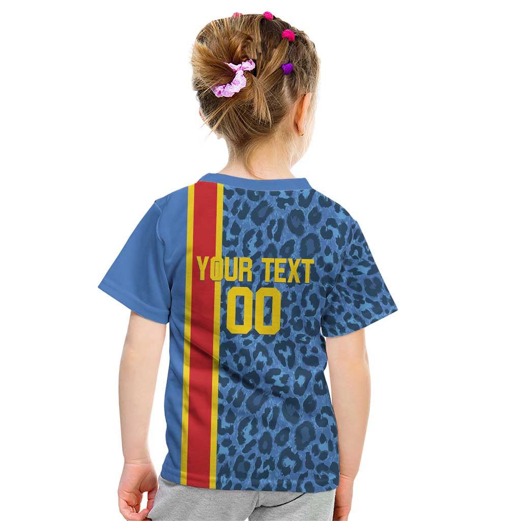 DR Congo Basketball Custom Kid T Shirt Come On Leopards Skin Pattern - Wonder Print Shop