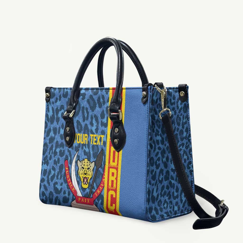 DR Congo Basketball Custom Leather Bag Come On Leopards Skin Pattern - Wonder Print Shop