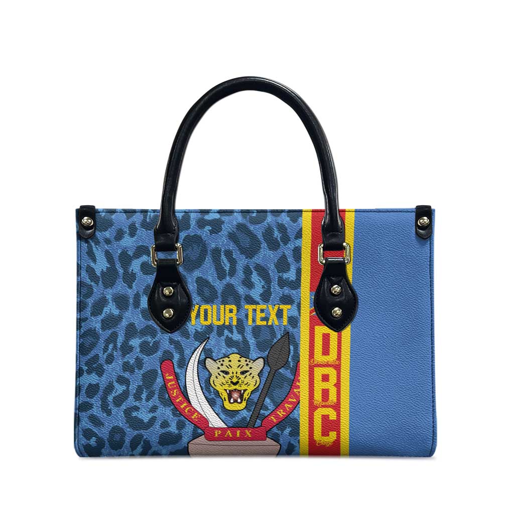 DR Congo Basketball Custom Leather Bag Come On Leopards Skin Pattern - Wonder Print Shop