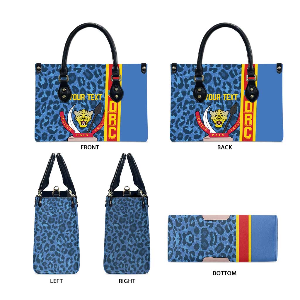 DR Congo Basketball Custom Leather Bag Come On Leopards Skin Pattern - Wonder Print Shop