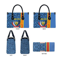 DR Congo Basketball Custom Leather Bag Come On Leopards Skin Pattern - Wonder Print Shop