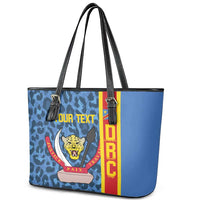 DR Congo Basketball Custom Leather Tote Bag Come On Leopards Skin Pattern - Wonder Print Shop