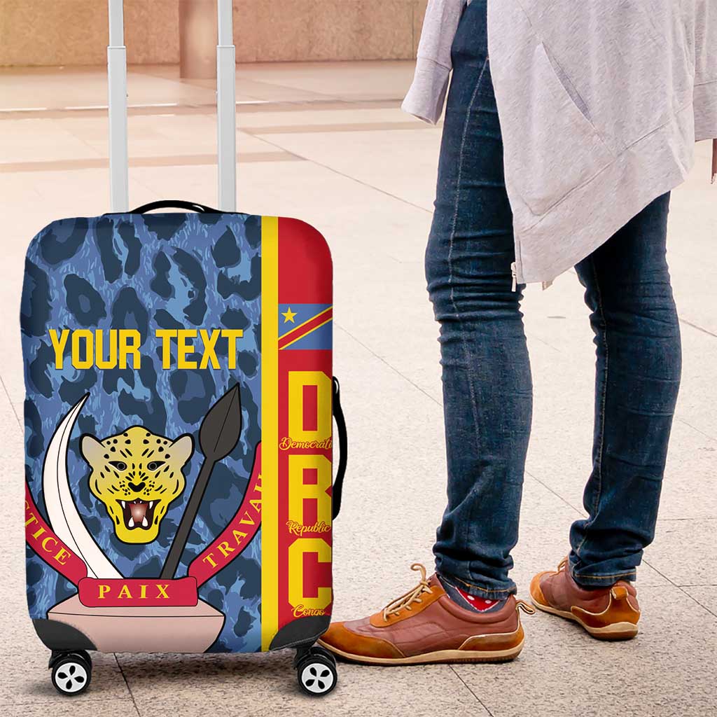 DR Congo Basketball Custom Luggage Cover Come On Leopards Skin Pattern - Wonder Print Shop