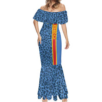 DR Congo Basketball Custom Mermaid Dress Come On Leopards Skin Pattern - Wonder Print Shop