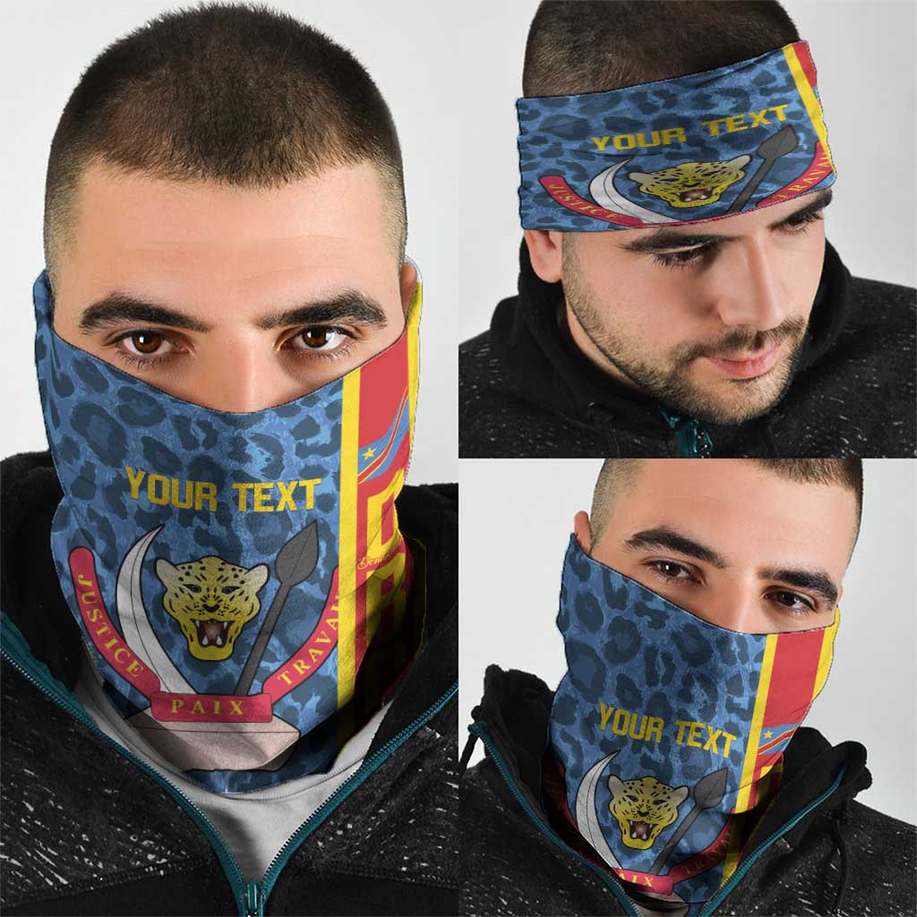 DR Congo Basketball Custom Neck Gaiter Come On Leopards Skin Pattern - Wonder Print Shop