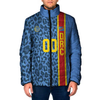 DR Congo Basketball Custom Padded Jacket Come On Leopards Skin Pattern - Wonder Print Shop