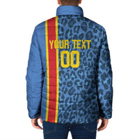 DR Congo Basketball Custom Padded Jacket Come On Leopards Skin Pattern - Wonder Print Shop